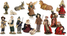 15x FADEDA Krippenfiguren alpenländisch, Ankleidefiguren   / Höhe:10 cm / handbemalt / detailgetreue Krippen Figuren - Weihnachten Tisch Dekoration Krippe Zubehör