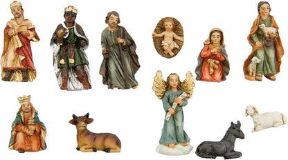 11x FADEDA Krippenfiguren   / Höhe:5 cm / handbemalt / detailgetreue Krippen Figuren - Weihnachten Tisch Dekoration Krippe Zubehör