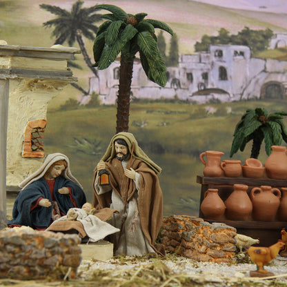 3x FADEDA Hlg. Familie, orientalisch   / Höhe:13 cm / handbemalt / detailgetreue Krippen Figuren - Weihnachten Tisch Dekoration Krippe Zubehör