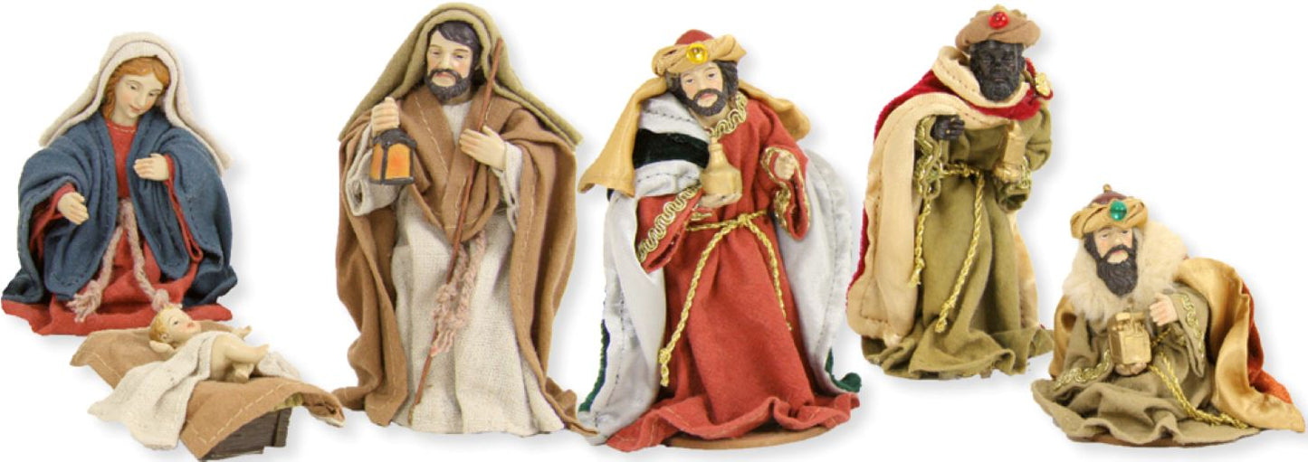 6x FADEDA Krippenfiguren orientalisch, Ankleidefiguren   / Höhe:13 cm / handbemalt / detailgetreue Krippen Figuren - Weihnachten Tisch Dekoration Krippe Zubehör