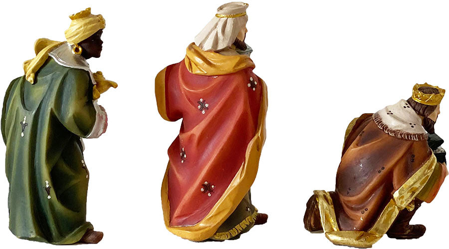 3x FADEDA Heilige Drei Könige   / Höhe:19 cm / handbemalt / detailgetreue Krippen Figuren - Weihnachten Tisch Dekoration Krippe Zubehör