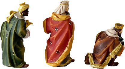 3x FADEDA Heilige Drei Könige   / Höhe:19 cm / handbemalt / detailgetreue Krippen Figuren - Weihnachten Tisch Dekoration Krippe Zubehör