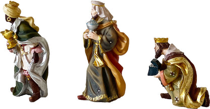 3x FADEDA Heilige Drei Könige   / Höhe:19 cm / handbemalt / detailgetreue Krippen Figuren - Weihnachten Tisch Dekoration Krippe Zubehör