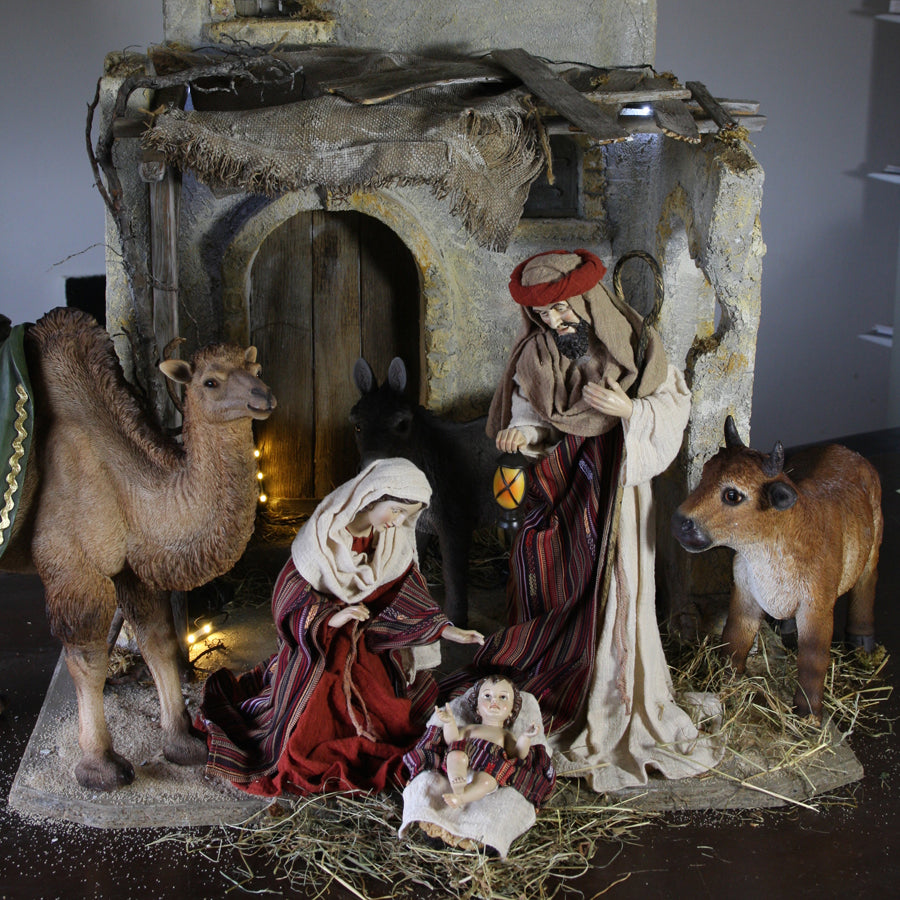 3x FADEDA Hlg. Familie orientalisch, Ankleidefiguren   / Höhe:42 cm / handbemalt / detailgetreue Krippen Figuren - Weihnachten Tisch Dekoration Krippe Zubehör