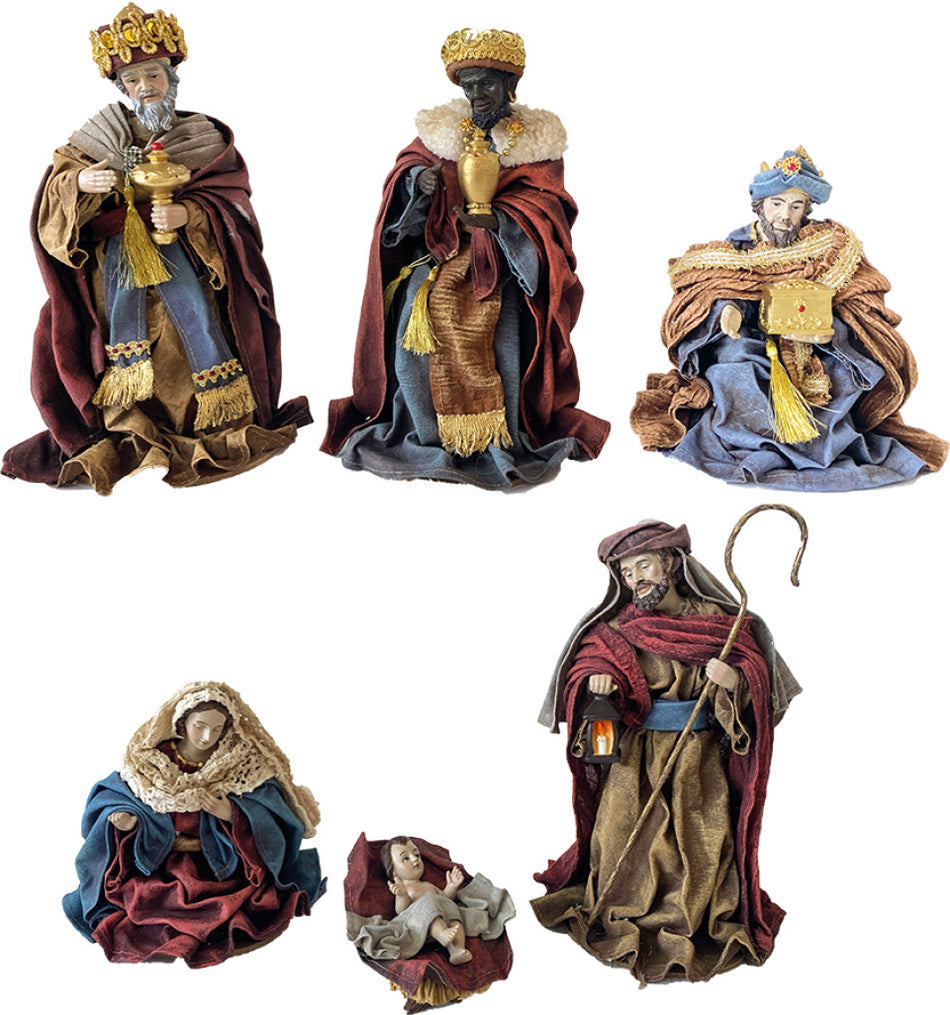 6x FADEDA Krippenfiguren   / Höhe:20 cm / handbemalt / detailgetreue Krippen Figuren - Weihnachten Tisch Dekoration Krippe Zubehör