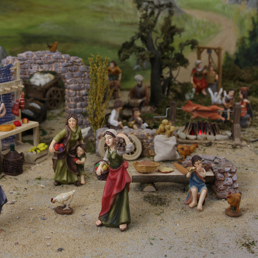 14x FADEDA Johannes-Krippenfiguren   / Höhe:10 cm / handbemalt / detailgetreue Krippen Figuren - Weihnachten Tisch Dekoration Krippe Zubehör