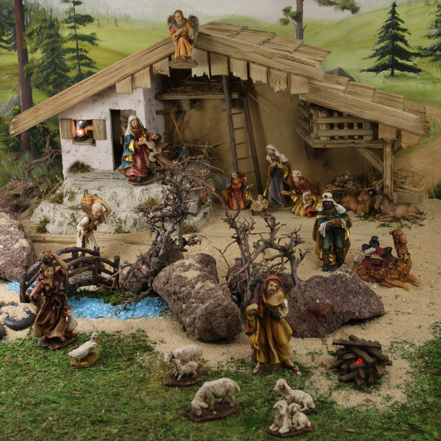 15x FADEDA Kreuzweg   / Höhe:20 cm / handbemalt / detailgetreue Krippen Figuren - Weihnachten Tisch Dekoration Krippe Zubehör