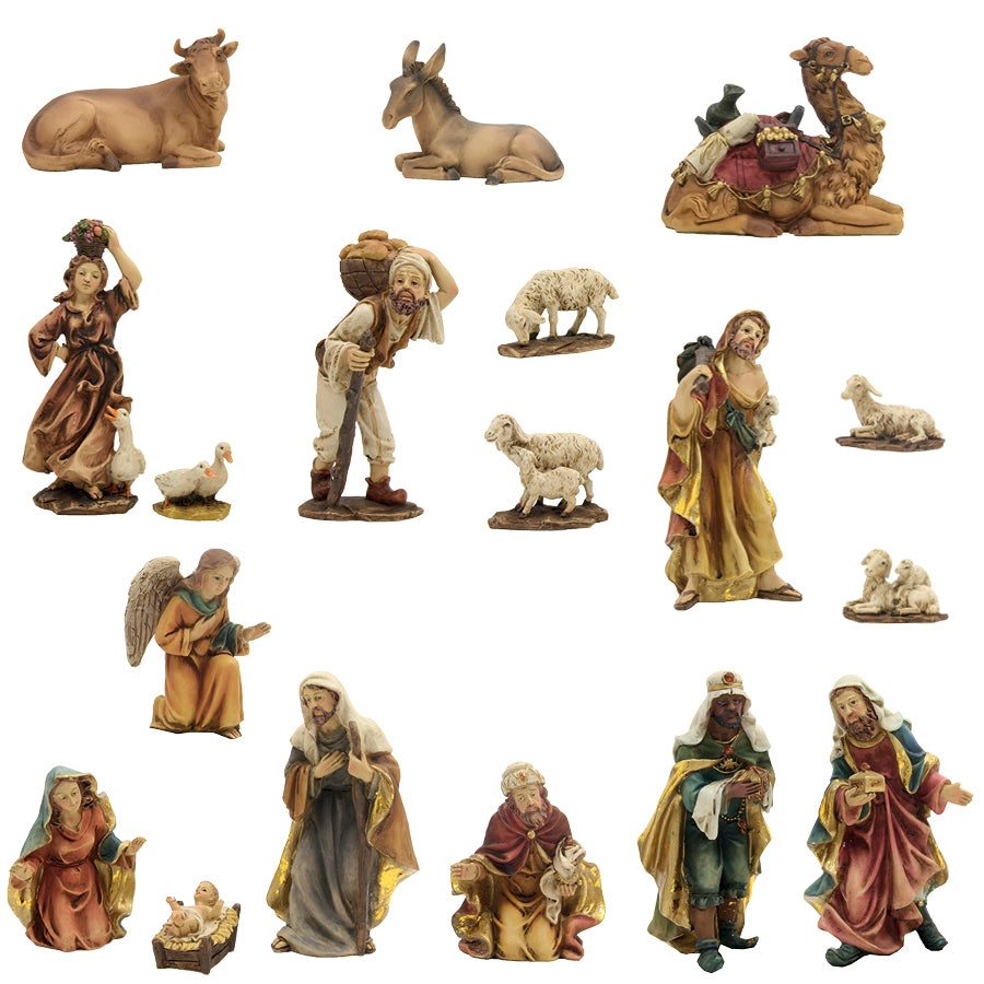 18x FADEDA Krippenfiguren   / Höhe:11 cm / handbemalt / detailgetreue Krippen Figuren - Weihnachten Tisch Dekoration Krippe Zubehör