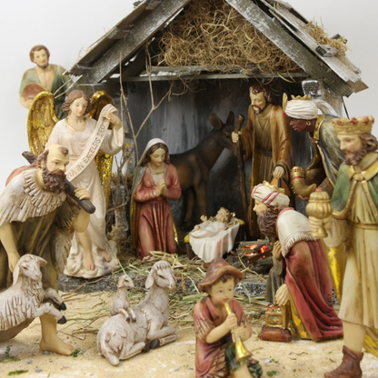 6x FADEDA Krippenfiguren   / Höhe:20 cm / handbemalt / detailgetreue Krippen Figuren - Weihnachten Tisch Dekoration Krippe Zubehör