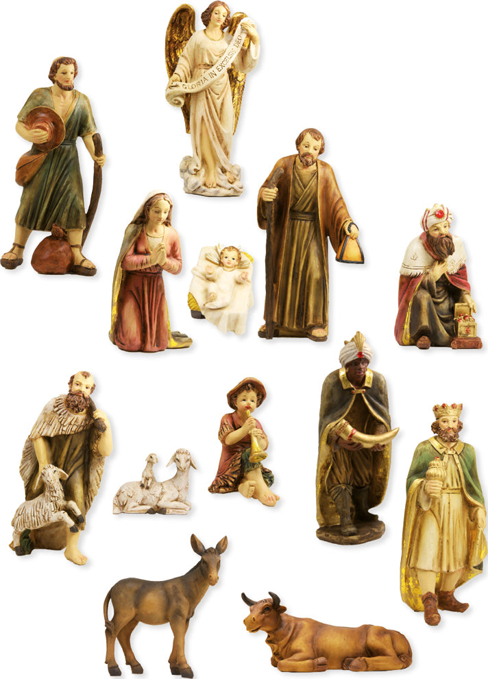 13x FADEDA Krippenfiguren   / Höhe:20 cm / handbemalt / detailgetreue Krippen Figuren - Weihnachten Tisch Dekoration Krippe Zubehör