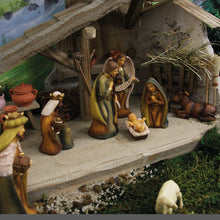 11x FADEDA Krippenfiguren modern, Holzoptik   / Höhe:9 cm / handbemalt / detailgetreue Krippen Figuren - Weihnachten Tisch Dekoration Krippe Zubehör