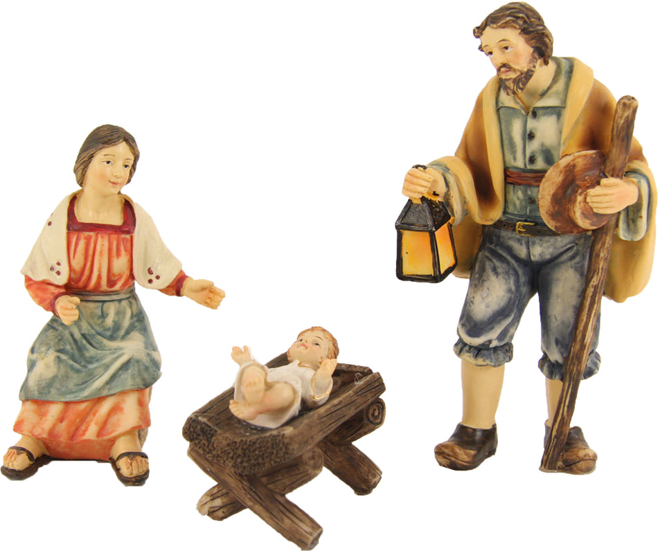 3x FADEDA Hlg. Familie   / Höhe:12 cm / handbemalt / detailgetreue Krippen Figuren - Weihnachten Tisch Dekoration Krippe Zubehör