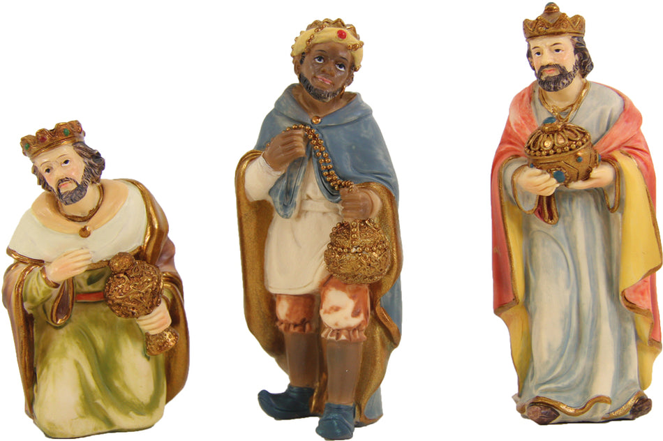 3x FADEDA Hlg. Drei Könige   / Höhe:12 cm / handbemalt / detailgetreue Krippen Figuren - Weihnachten Tisch Dekoration Krippe Zubehör