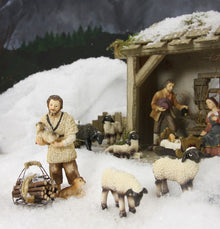 FADEDA Hirte mit Schaf und Hund   / Höhe:10 cm / handbemalt / detailgetreue Krippen Figuren - Weihnachten Tisch Dekoration Krippe Zubehör