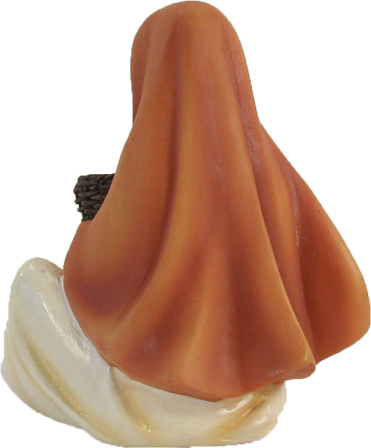FADEDA Magd mit Korb, sitzend   / Höhe:9 cm / handbemalt / detailgetreue Krippen Figuren - Weihnachten Tisch Dekoration Krippe Zubehör