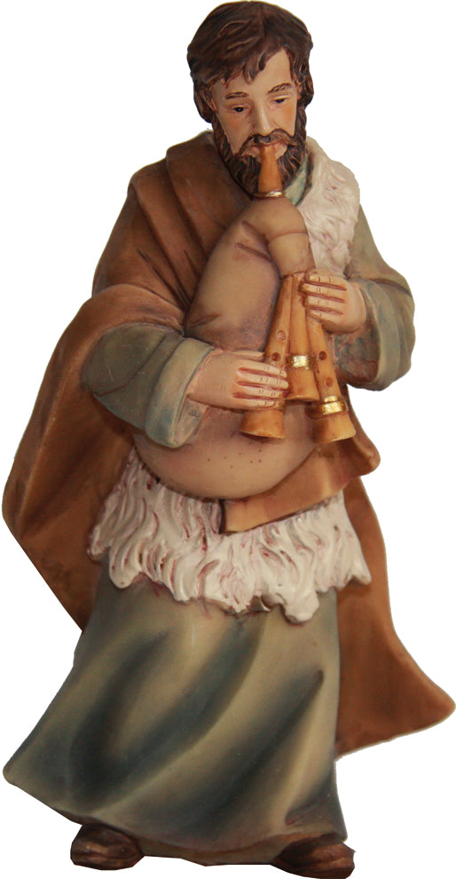 FADEDA Hirte mit Dudelsack   / Höhe:9 cm / handbemalt / detailgetreue Krippen Figuren - Weihnachten Tisch Dekoration Krippe Zubehör