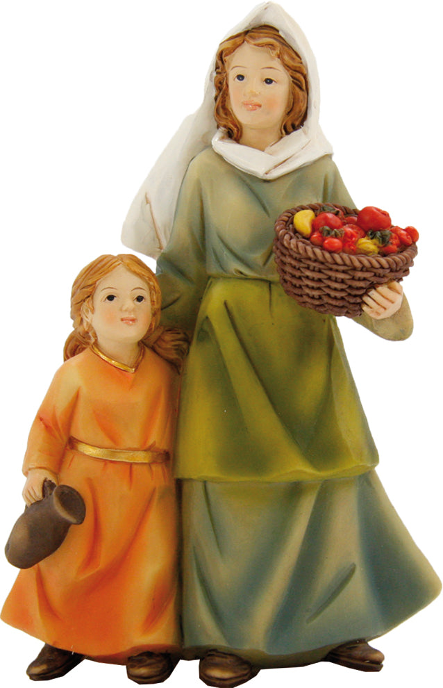 FADEDA Mutter mit Kind   / Höhe:9 cm / handbemalt / detailgetreue Krippen Figuren - Weihnachten Tisch Dekoration Krippe Zubehör