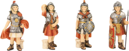 4x FADEDA Legionäre   / Höhe:9 cm / handbemalt / detailgetreue Krippen Figuren - Weihnachten Tisch Dekoration Krippe Zubehör