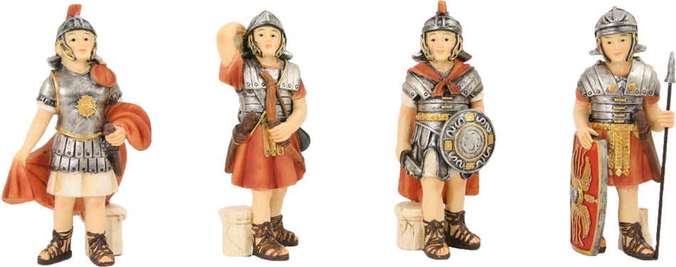 4x FADEDA Legionäre   / Höhe:9 cm / handbemalt / detailgetreue Krippen Figuren - Weihnachten Tisch Dekoration Krippe Zubehör