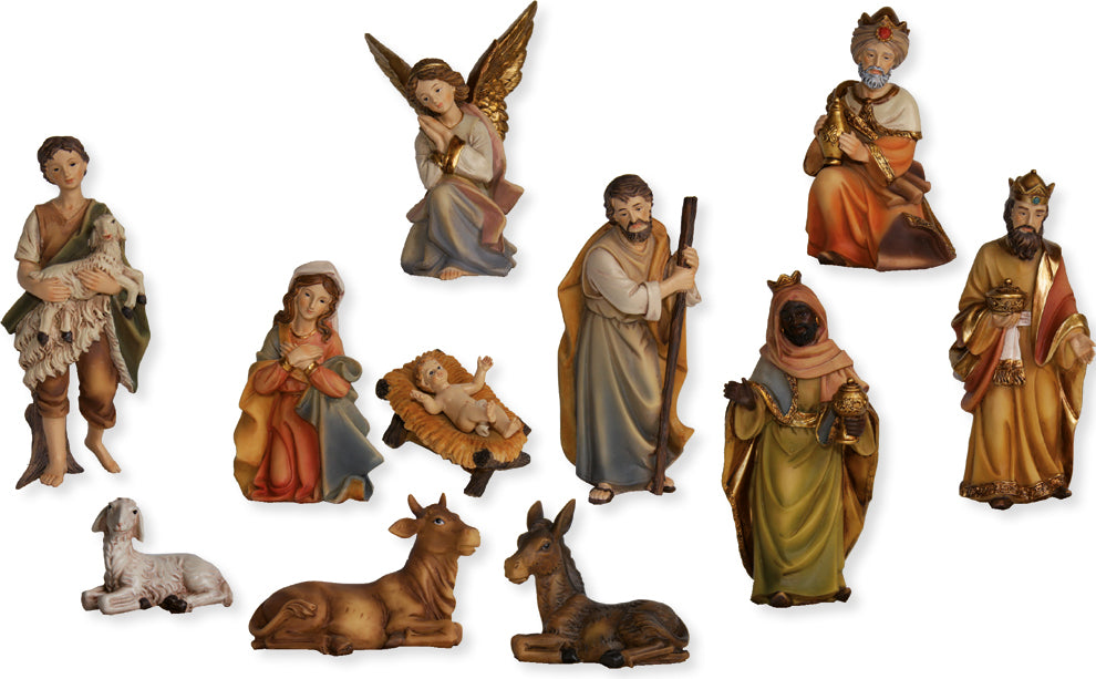 11x FADEDA Markus-Krippenfiguren   / Höhe:9 cm / handbemalt / detailgetreue Krippen Figuren - Weihnachten Tisch Dekoration Krippe Zubehör