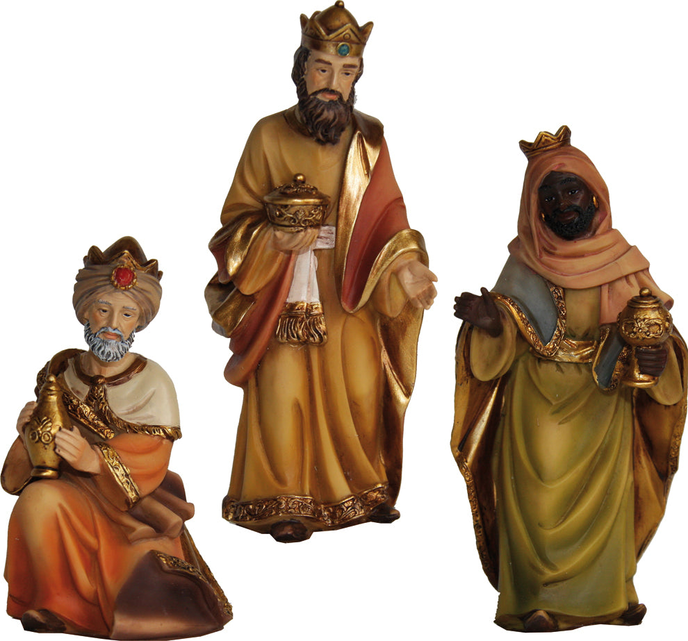 3x FADEDA Hlg. Drei Könige   / Höhe:11 cm / handbemalt / detailgetreue Krippen Figuren - Weihnachten Tisch Dekoration Krippe Zubehör