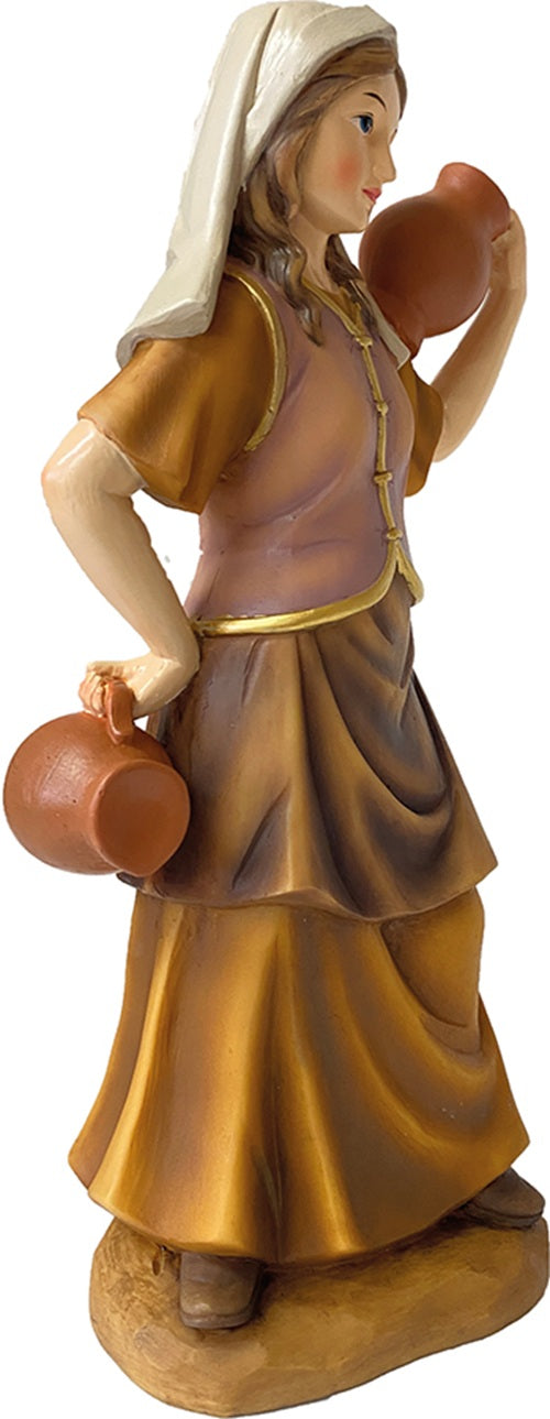 FADEDA Magd mit Krügen   / Höhe:40 cm / handbemalt / detailgetreue Krippen Figuren - Weihnachten Tisch Dekoration Krippe Zubehör