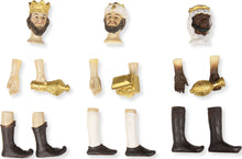 15x FADEDA Körperteile, Hlg. 3 Könige   / Höhe:15 cm / handbemalt / detailgetreue Krippen Figuren - Weihnachten Tisch Dekoration Krippe Zubehör