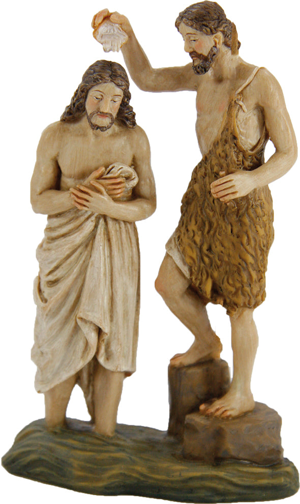 FADEDA Passionsfiguren: Taufe Jesu   / Höhe:9 cm / handbemalt / detailgetreue Krippen Figuren - Weihnachten Tisch Dekoration Krippe Zubehör