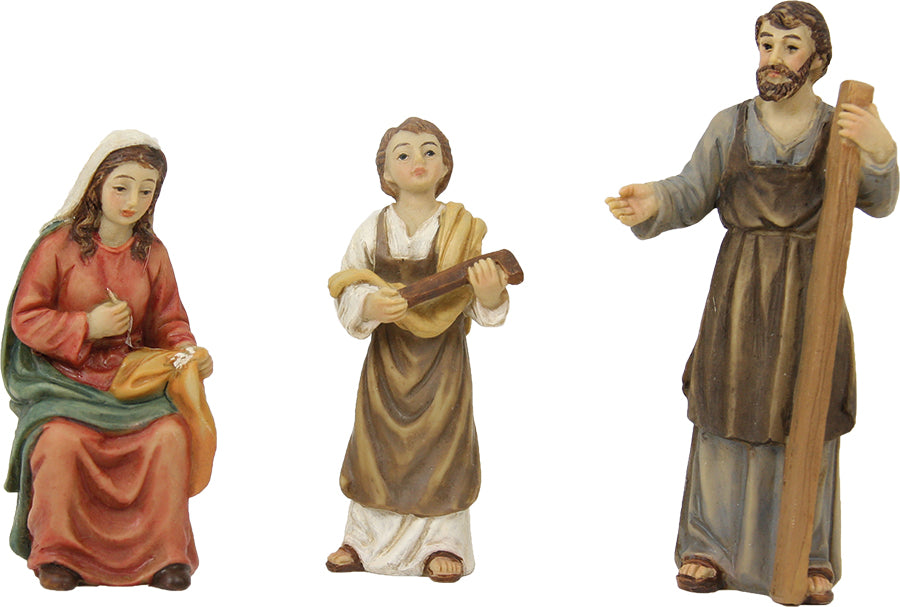 3x FADEDA Passionsfiguren: Haus Nazareth   / Höhe:9 cm / handbemalt / detailgetreue Krippen Figuren - Weihnachten Tisch Dekoration Krippe Zubehör