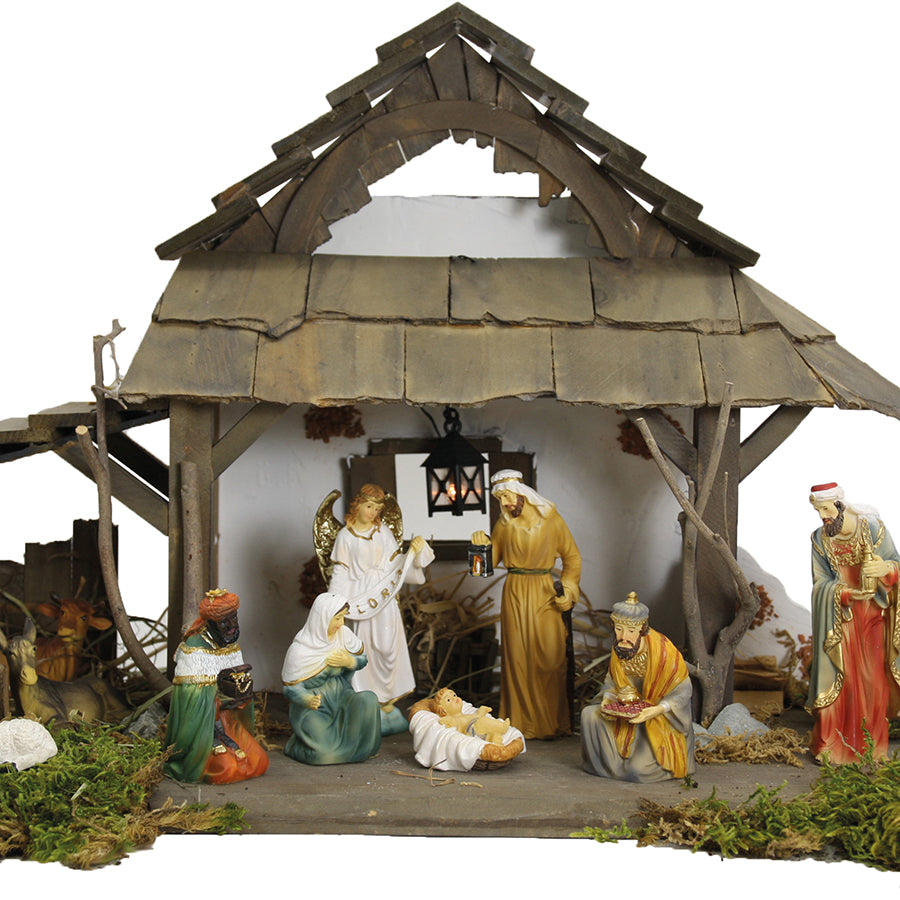 11x FADEDA Krippenfiguren orientalisch   / Höhe:11 cm / handbemalt / detailgetreue Krippen Figuren - Weihnachten Tisch Dekoration Krippe Zubehör