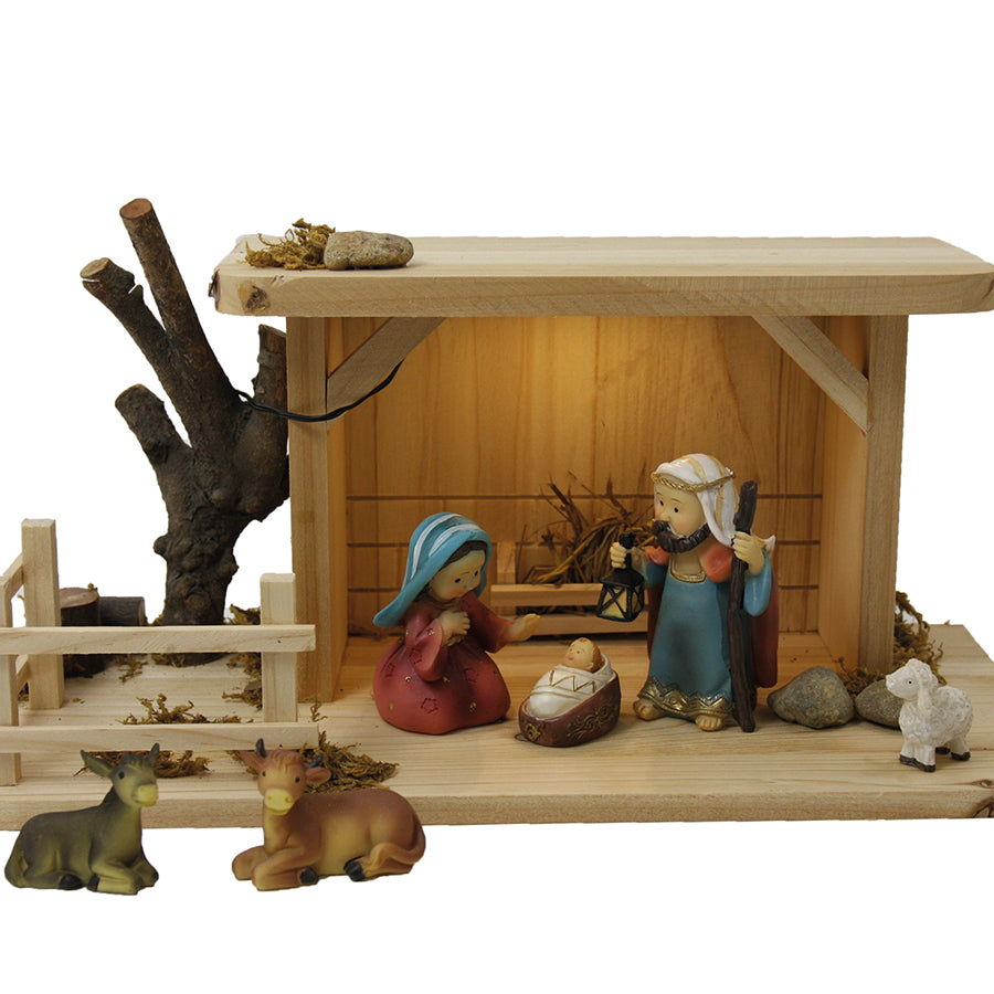 6x FADEDA Krippenfiguren   / Höhe:9 cm / handbemalt / detailgetreue Krippen Figuren - Weihnachten Tisch Dekoration Krippe Zubehör