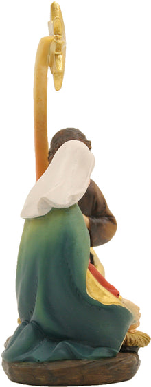 FADEDA Hlg. Familie, Krippenblock mit Komet   / Höhe:15 cm / handbemalt / detailgetreue Krippen Figuren - Weihnachten Tisch Dekoration Krippe Zubehör