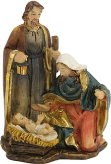 FADEDA Hlg. Familie, Krippenblock   / Höhe:8 cm / handbemalt / detailgetreue Krippen Figuren - Weihnachten Tisch Dekoration Krippe Zubehör