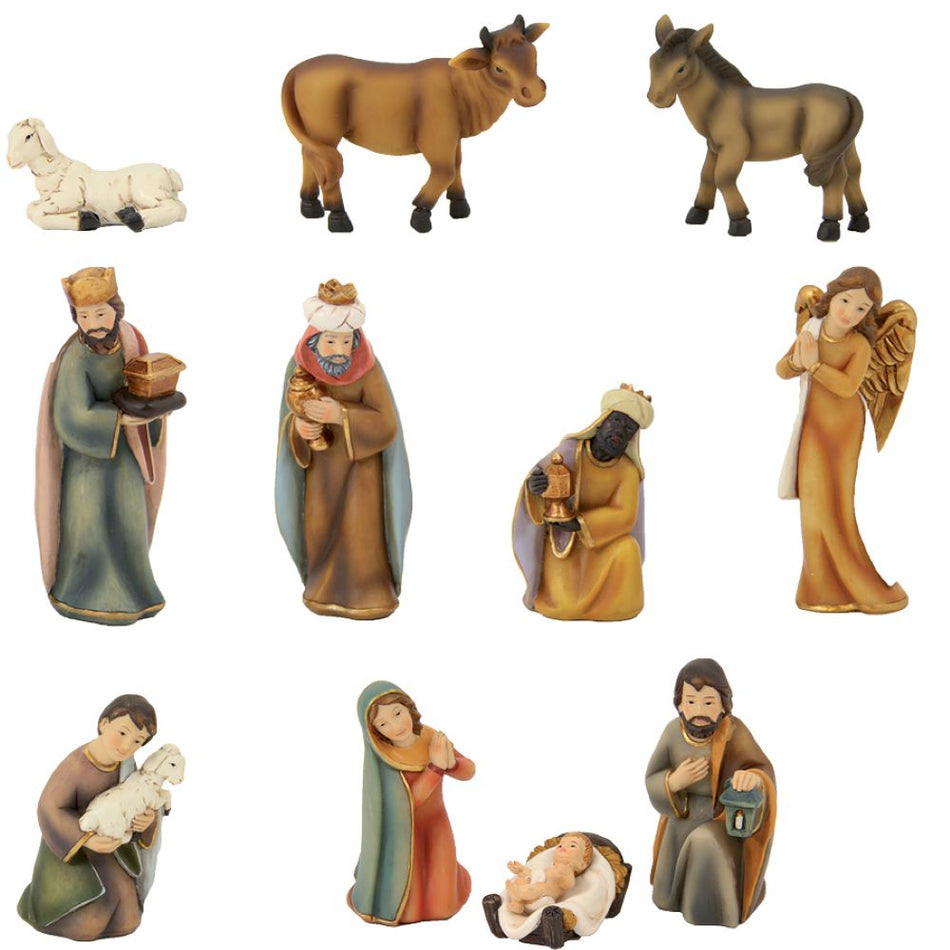 11x FADEDA Krippenfiguren   / Höhe:8 cm / handbemalt / detailgetreue Krippen Figuren - Weihnachten Tisch Dekoration Krippe Zubehör