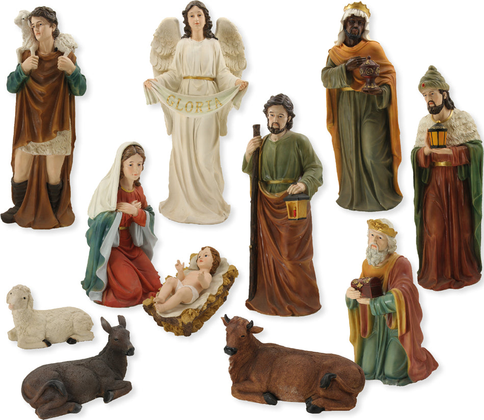 11x FADEDA Krippenfiguren   / Höhe:80 cm / handbemalt / detailgetreue Krippen Figuren - Weihnachten Tisch Dekoration Krippe Zubehör