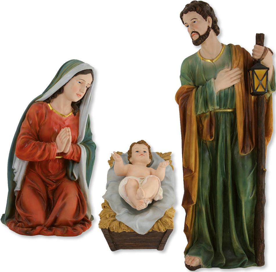 3x FADEDA Heilige Familie   / Höhe:100 cm / handbemalt / detailgetreue Krippen Figuren - Weihnachten Tisch Dekoration Krippe Zubehör