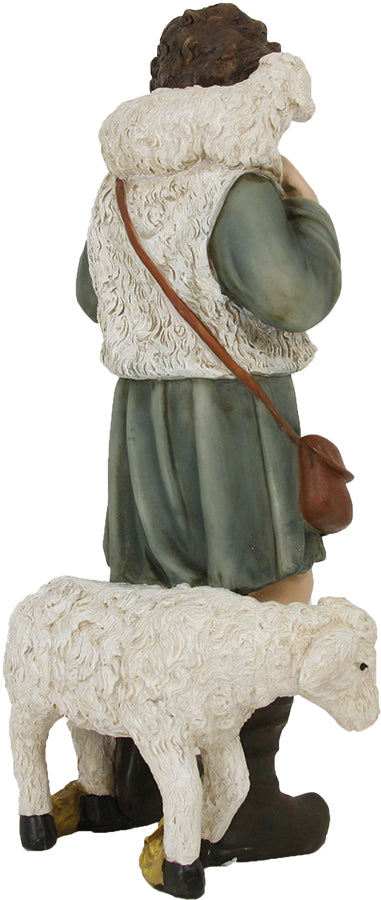 FADEDA Hirtenjunge mit Schaf   / Höhe:100 cm / handbemalt / detailgetreue Krippen Figuren - Weihnachten Tisch Dekoration Krippe Zubehör