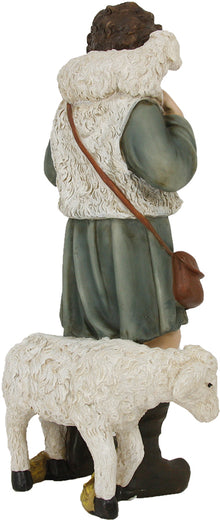 FADEDA Hirtenjunge mit Schaf   / Höhe:100 cm / handbemalt / detailgetreue Krippen Figuren - Weihnachten Tisch Dekoration Krippe Zubehör