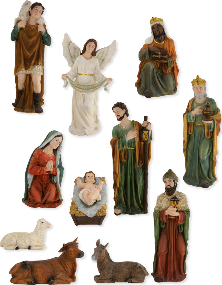 11x FADEDA Krippenfiguren   / Höhe:100 cm / handbemalt / detailgetreue Krippen Figuren - Weihnachten Tisch Dekoration Krippe Zubehör