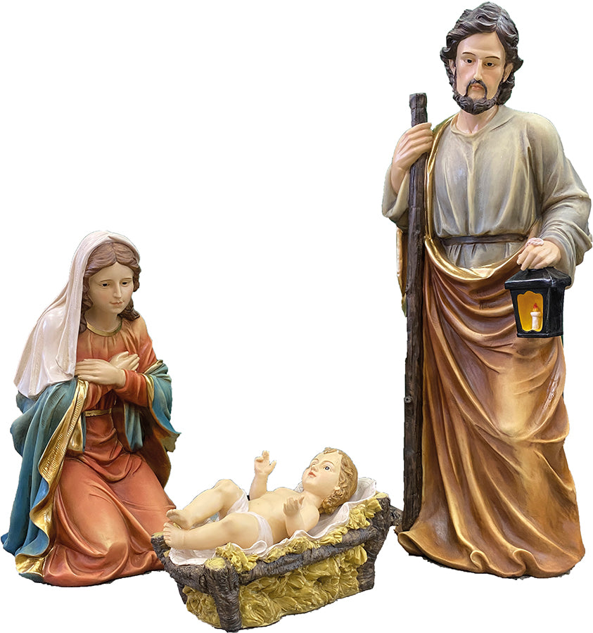 3x FADEDA Heilige Familie   / Höhe:80 cm / handbemalt / detailgetreue Krippen Figuren - Weihnachten Tisch Dekoration Krippe Zubehör