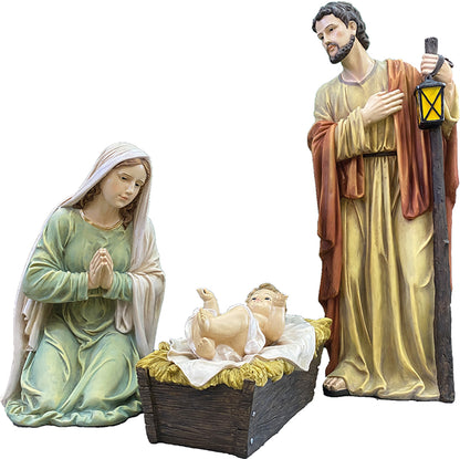 3x FADEDA Hlg. Familie   / Höhe:100 cm / handbemalt / detailgetreue Krippen Figuren - Weihnachten Tisch Dekoration Krippe Zubehör