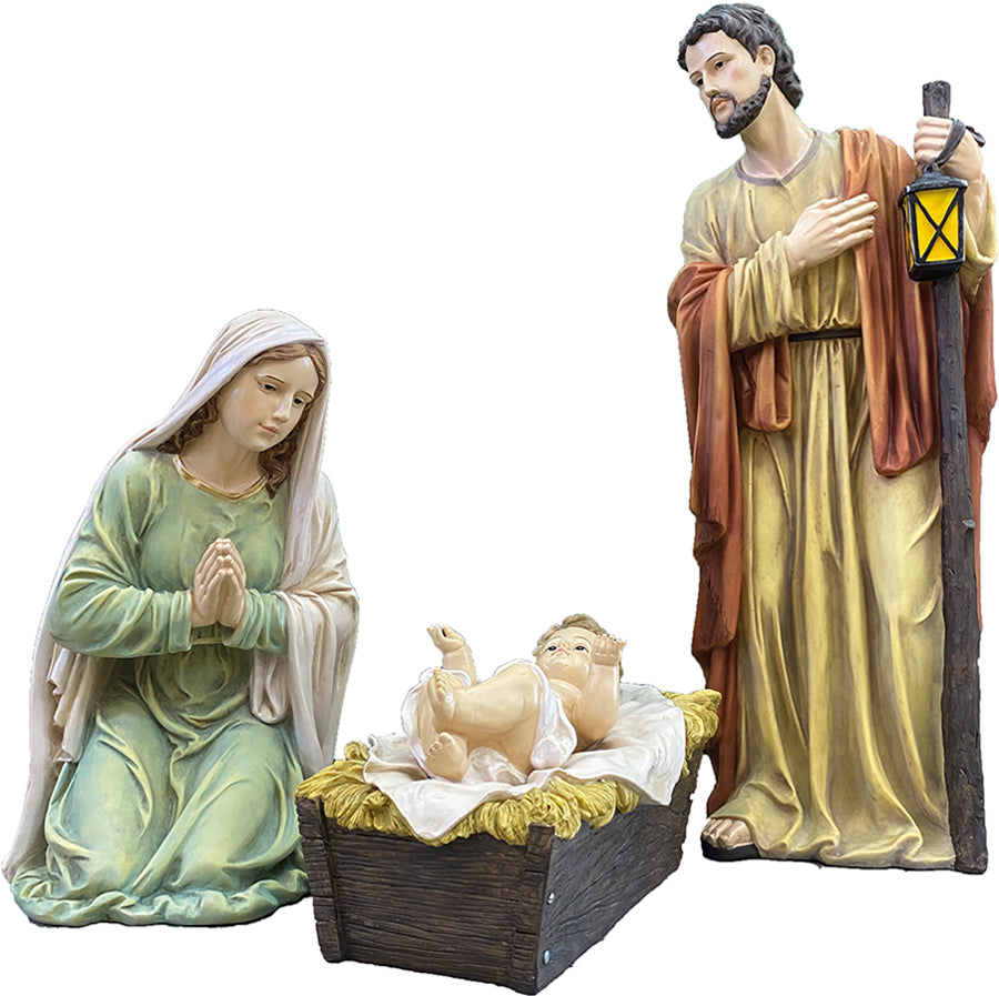 3x FADEDA Hlg. Familie   / Höhe:100 cm / handbemalt / detailgetreue Krippen Figuren - Weihnachten Tisch Dekoration Krippe Zubehör