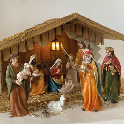 11x FADEDA Krippenfiguren   / Höhe:20 cm / handbemalt / detailgetreue Krippen Figuren - Weihnachten Tisch Dekoration Krippe Zubehör