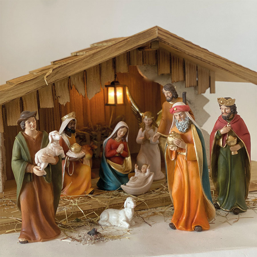 11x FADEDA Krippenfiguren   / Höhe:20 cm / handbemalt / detailgetreue Krippen Figuren - Weihnachten Tisch Dekoration Krippe Zubehör