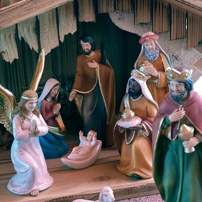 11x FADEDA Krippenfiguren   / Höhe:20 cm / handbemalt / detailgetreue Krippen Figuren - Weihnachten Tisch Dekoration Krippe Zubehör