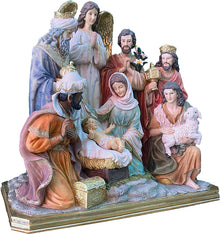 FADEDA Hlg. Familie, Krippenblock / Höhe:52 cm / handbemalt / detailgetreue Krippen Figuren - Weihnachten Tisch Dekoration Krippe Zubehör