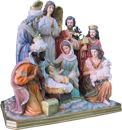 FADEDA Hlg. Familie, Krippenblock / Höhe:52 cm / handbemalt / detailgetreue Krippen Figuren - Weihnachten Tisch Dekoration Krippe Zubehör