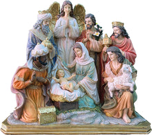 FADEDA Hlg. Familie, Krippenblock / Höhe:52 cm / handbemalt / detailgetreue Krippen Figuren - Weihnachten Tisch Dekoration Krippe Zubehör