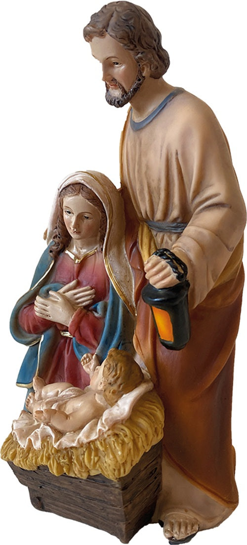 FADEDA Hlg. Familie, Krippenblock   / Höhe:19 cm / handbemalt / detailgetreue Krippen Figuren - Weihnachten Tisch Dekoration Krippe Zubehör