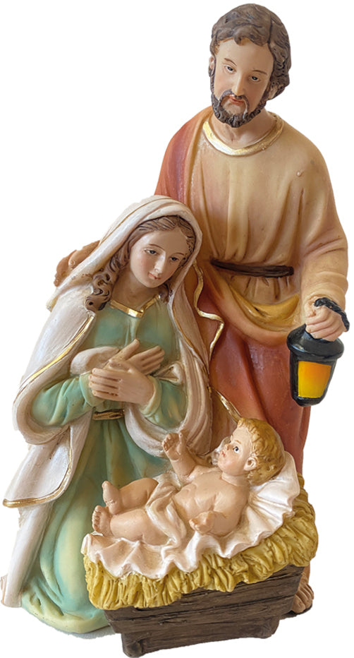 FADEDA Hlg. Familie, Krippenblock   / Höhe:19 cm / handbemalt / detailgetreue Krippen Figuren - Weihnachten Tisch Dekoration Krippe Zubehör